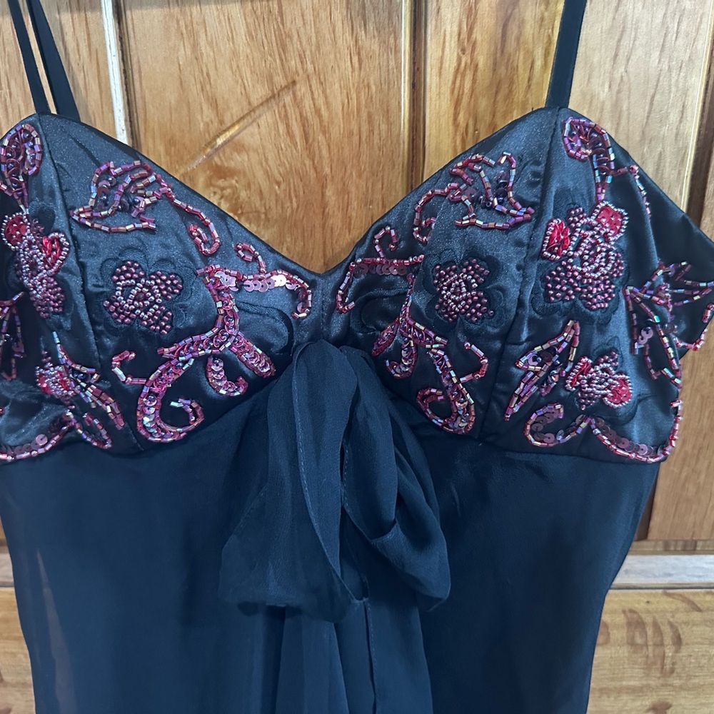NWT 90’s Beaded Fairycore Whimsy Chiffon Dress - Picture 2 of 13